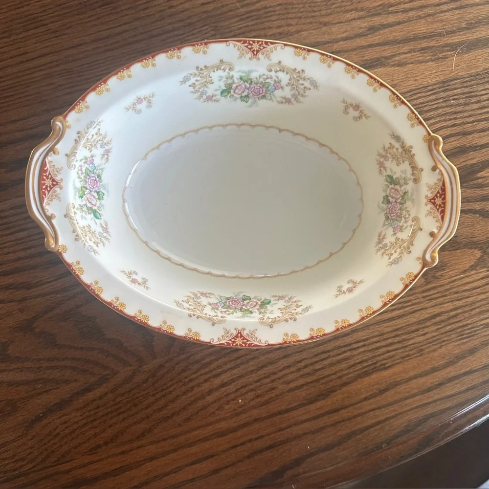 Noritake China Cardinal Rose 10 5/8” Oval Vegetable Bowl Occupied Japan…